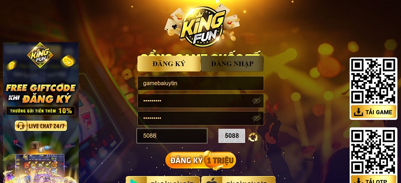 Cách đăng ký tài khoản tại King Fun nhanh gọn nhất